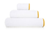 'Portobello' Egyptian Cotton Bath Towels  - White Bath Towels with Gold edgie Border
