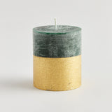 Gold Dipped Pillar Candle