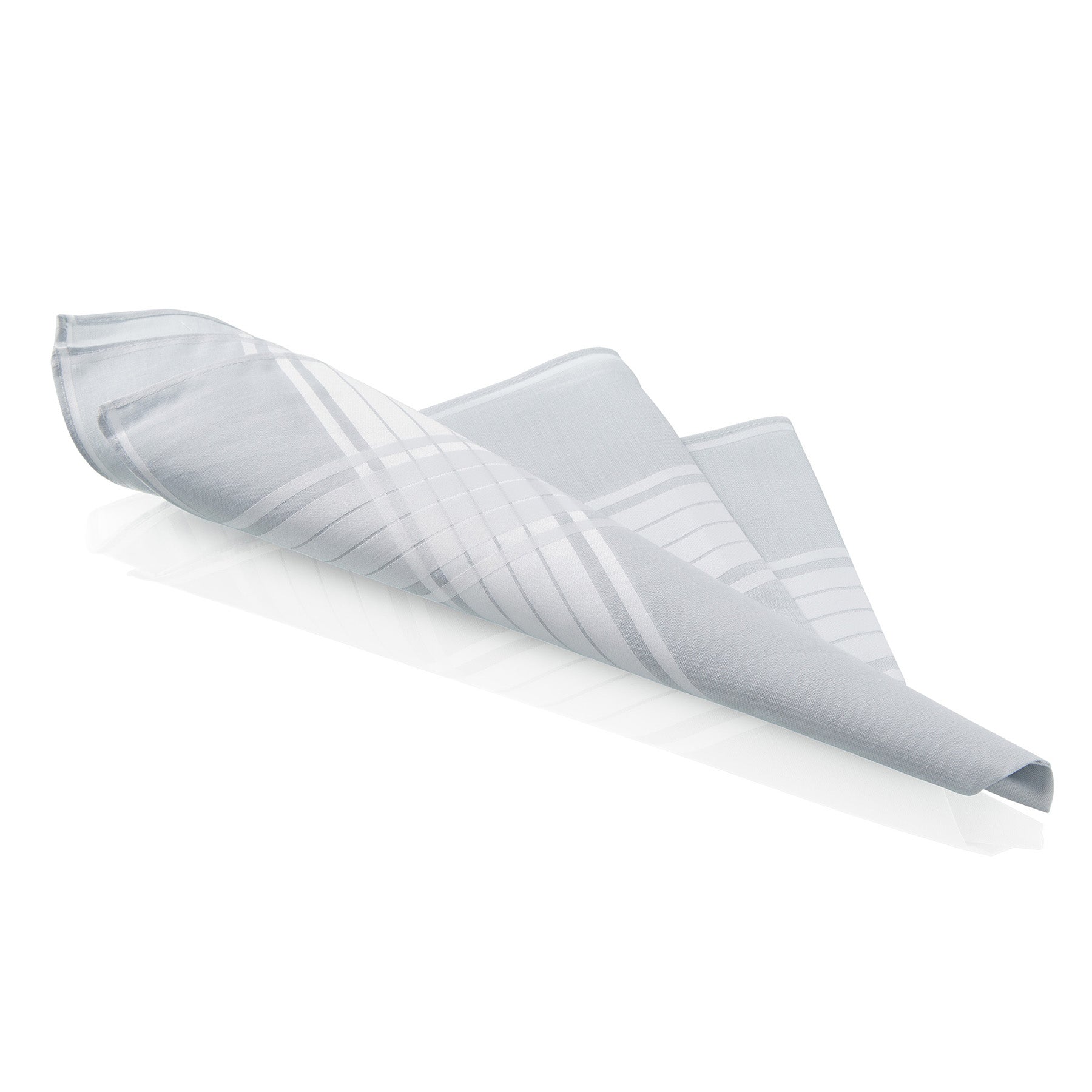 Pañuelos de algodón suizo para hombre de Lehner: borde de seis rayas