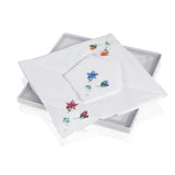 'Set of 3' Embroidered Floral Ladies Handkerchiefs Collection