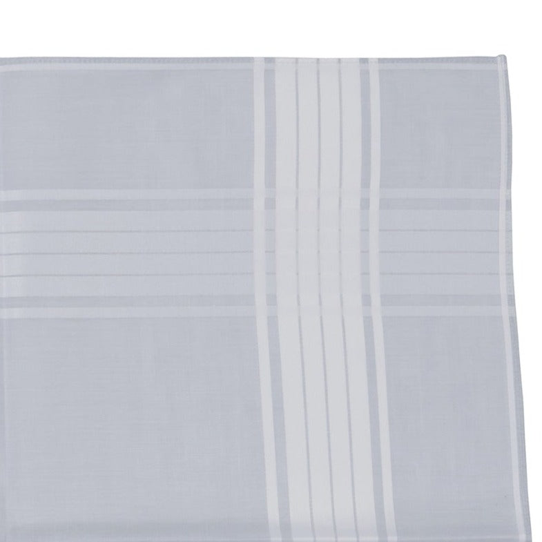 Pañuelos de algodón suizo para hombre de Lehner: borde de seis rayas