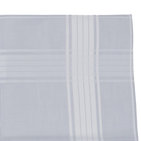 Pañuelos de algodón suizo para hombre de Lehner: borde de seis rayas