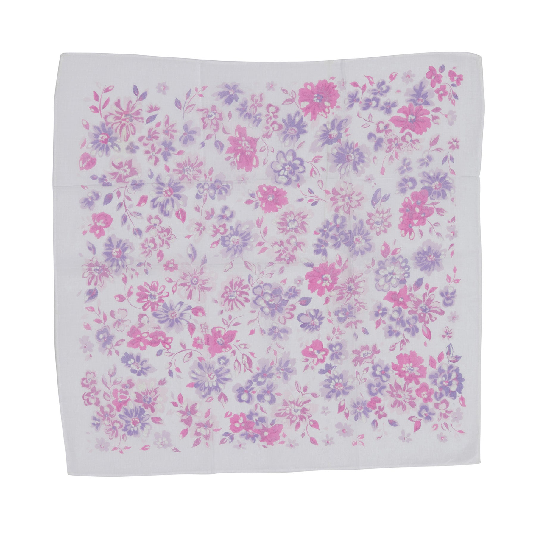 Pañuelo de algodón para mujer hecho a mano con estampado floral