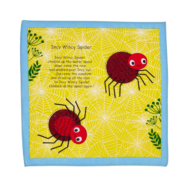 Incy Wincy Spider Cotton Blue Children's Handkerchief