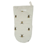 Sophie Allport Bees Cotton Oven Mitt- Bees on a beige background