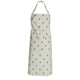 Sophie Allport 'Bees' Cotton Apron - Bees flying around on a pale green background.