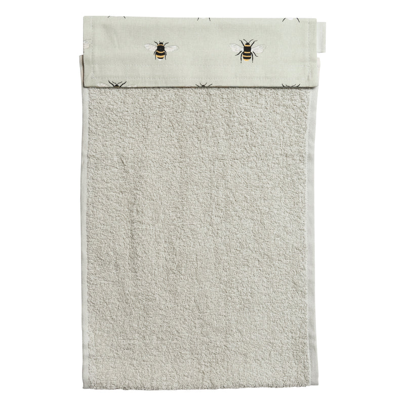 Sophie Allport Bees Cotton Roller Hand Towel. A plain beige roller hand towel with a lovely bee header.