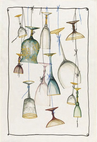 Murano Glasses Linen Tea Towel