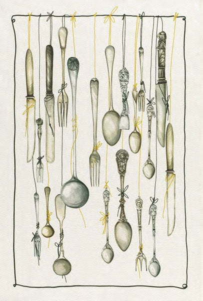 Sheffield Cutlery Linen Tea Towel