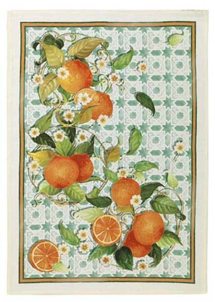 Sevillana Oranges Linen Tea Towel