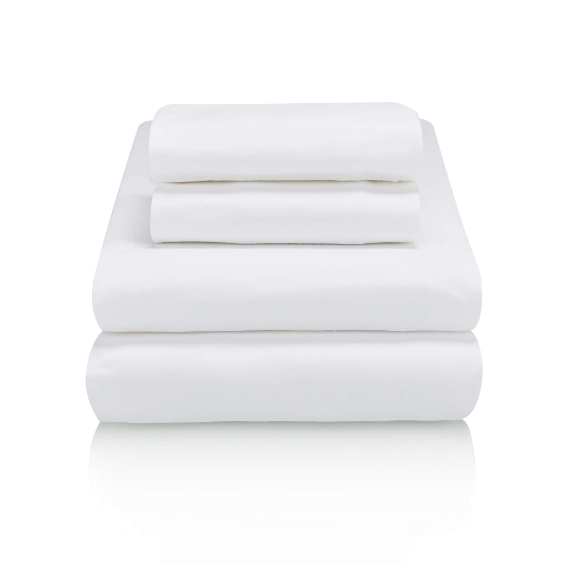 Flannelette Cotton Bed Linen white.Fitted Sheet, Flat Sheet and Pillowcases available in this range