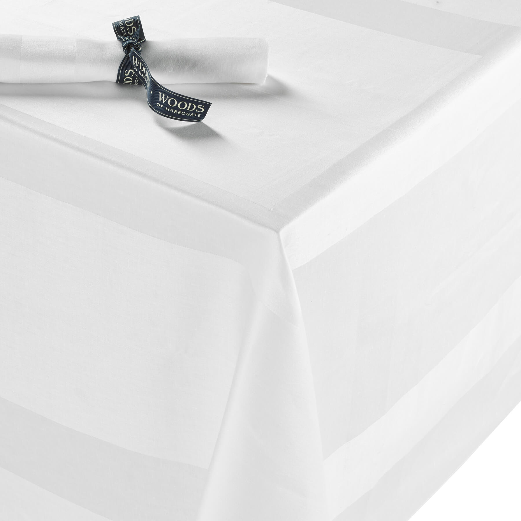 Irish Linen Double Damask Satin Band Tablecloth Collection