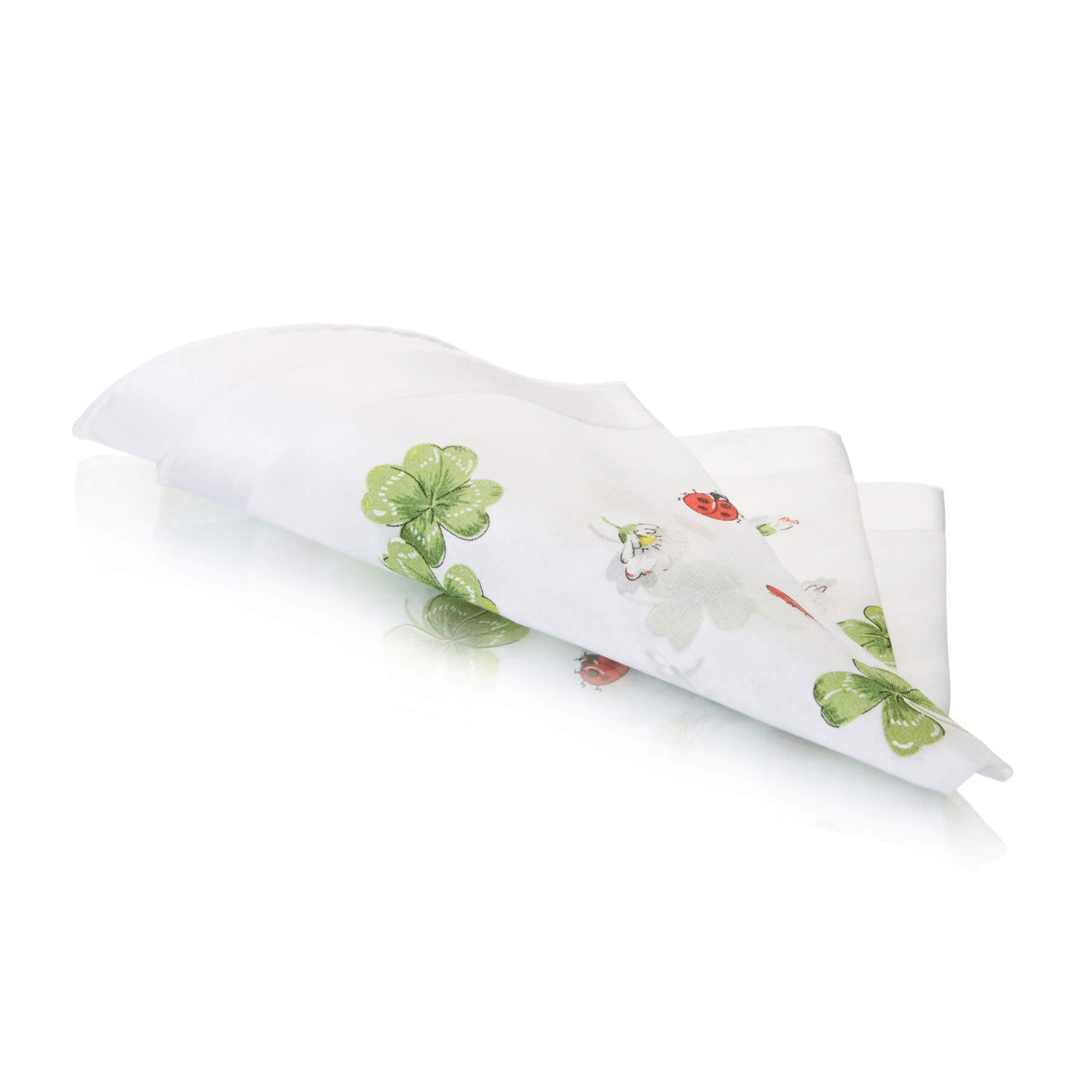 Ladybird Swiss Cotton White Ladies Handkerchief folded
