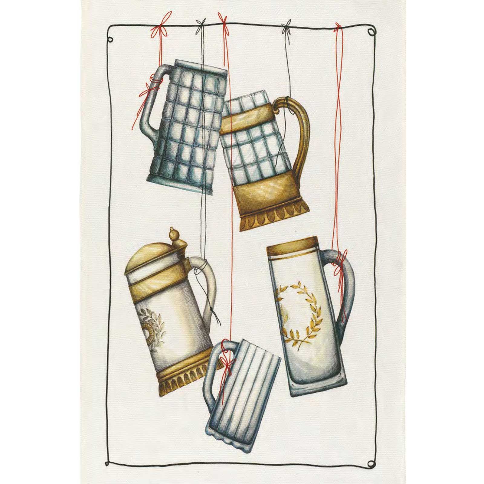 Pub Beer (Birra) Linen Tea Towel