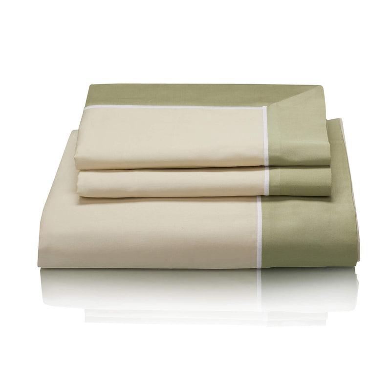 Woods San Danielle Egyptian Cotton Pale Green/White/Sage Bed Linen Collection