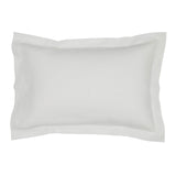 Superior Irish Linen Oxford Pillowcase - Plain white with a double row cord border