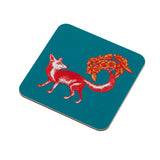 Animal Placemat and Coaster Collection Turquoise Fox Design